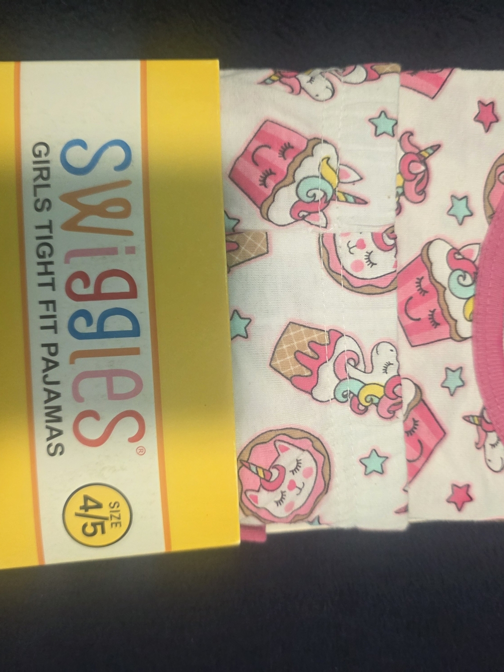Swiggles Girls Pink Unicorn & Cupcake PJ Set